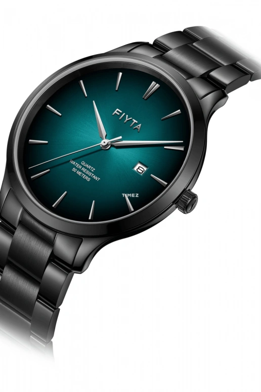 FIYTA,Joyart 41mm,41mm,Stainless Steel,Black,Green,Quartz,Day,Sapphire,G800021,G800021.BNB