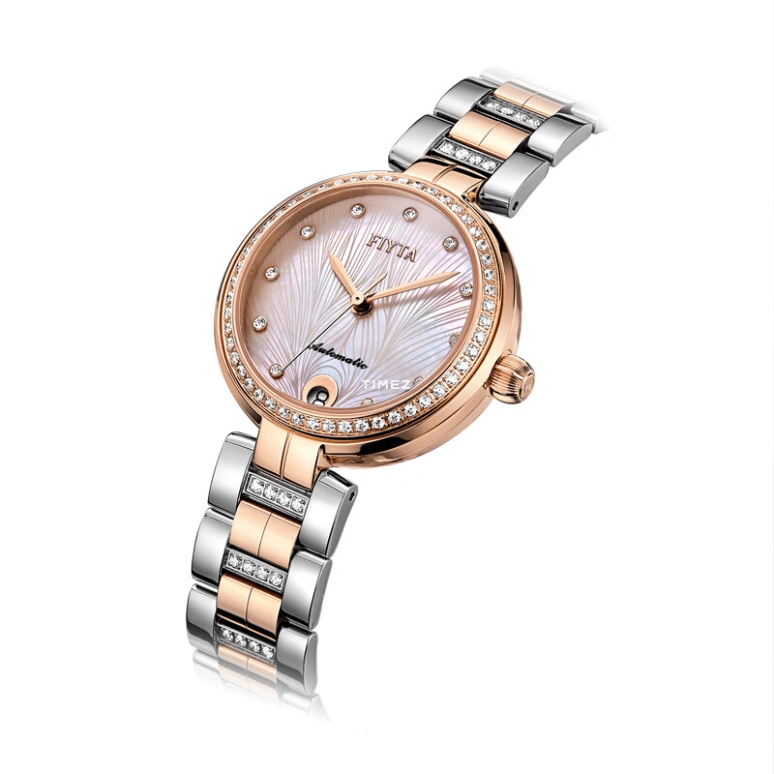 FIYTA,Heartouching 32mm,32mm,Stainless Steel,Pink,Automatic,Day,Sapphire,Crystal Glass,DLA869002,DLA869002.PWMH