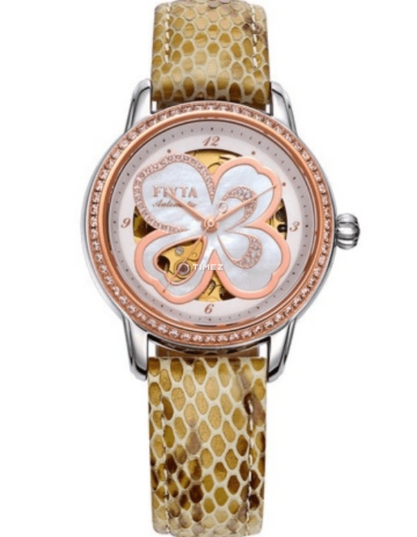FIYTA,Clover 34.60mm,34.60mm,Stainless Steel,White,Automatic,Sapphire,Round,DLA8362,DLA8362.MWSD