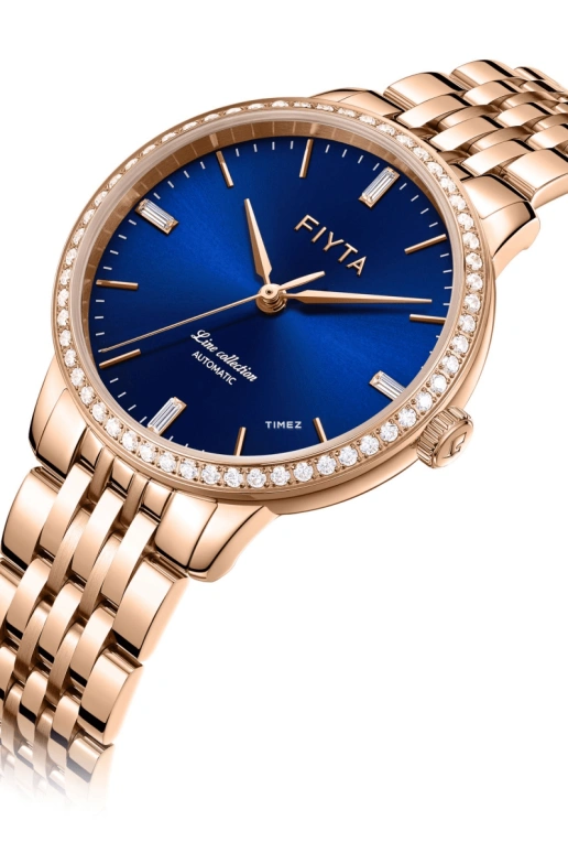 FIYTA,Line 34mm,34mm,Stainless Steel,Blue,Automatic,Sapphire,Crystal Glass,Round,LA801008,LA801008.PLPD