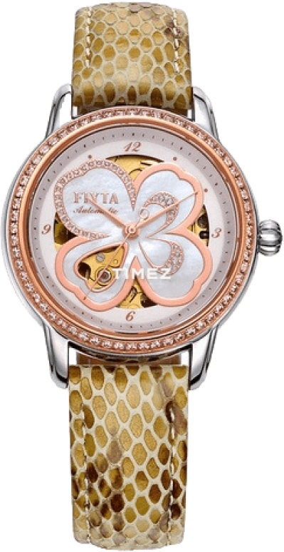 FIYTA,Clover 34.60mm,34.60mm,Stainless Steel,White,Automatic,Sapphire,Round,DLA8362,DLA8362.MWSD