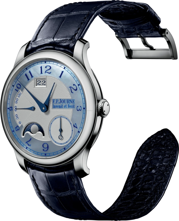 F.P.Journe,BOUTIQUE ,铂金,蓝色,银色,自动上弦,月相,动力储存指示,大日历,1300,1300.3 Coll Pieces Nacre Bleu 3 G 0