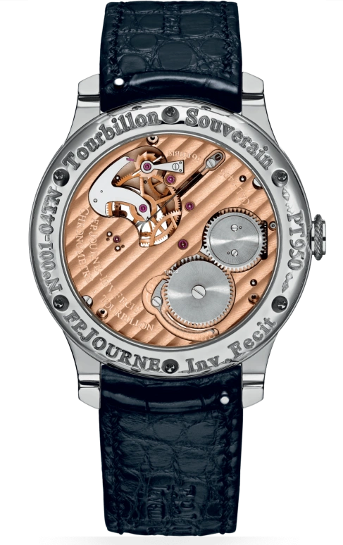 F.P.Journe,ACTION INNOCENCE 40毫米,40毫米,铂金,紫色,银色,手动上弦,动力储存指示,陀飞轮,1403 TN PT Cuir AI Principale Face