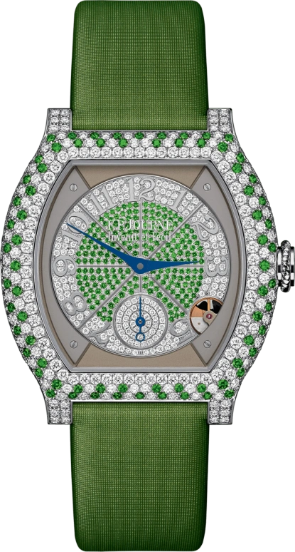 F.P.Journe ÉLÉGANTE 1210 EL PT Tsavorite Satin FB Vrtcl HD