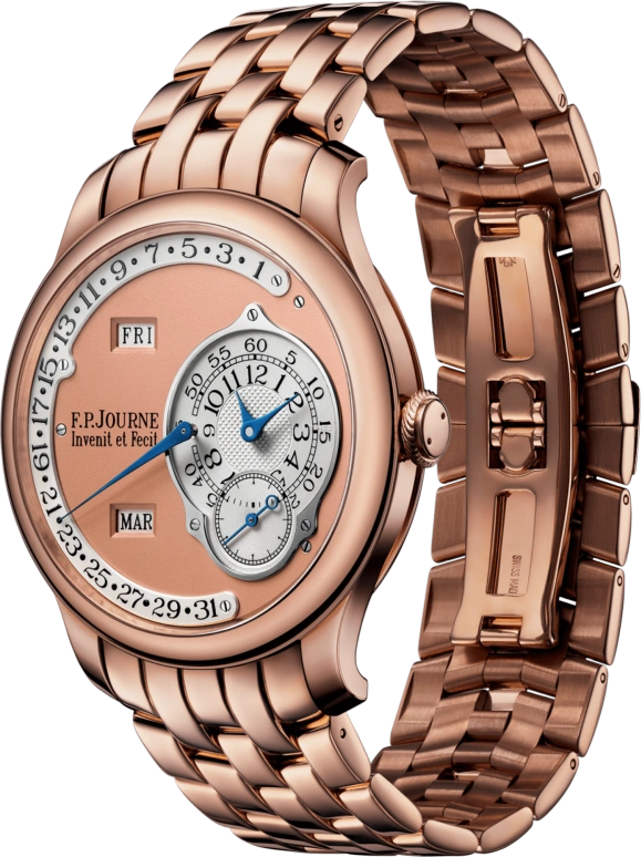 F.P.Journe,OCTA 38毫米,38毫米,玫瑰金,红金,玫瑰金色,银色,自动上弦,年历,月历,星期历,日历,蓝宝石,水晶玻璃,圆形,1300,1300.3 Retro Octa Calendrier OR G 0
