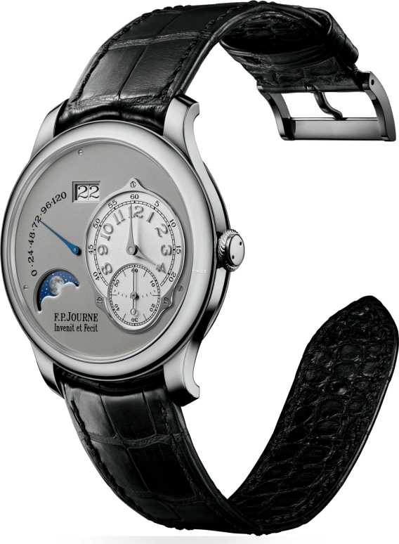 F.P.Journe,CLASSIQUE 40毫米,40毫米,铂金,灰色,自动上弦,计时,月相,动力储存指示,大日历,蓝宝石,水晶玻璃,圆形,1300,1300.3 LN 40 PT CUIR F