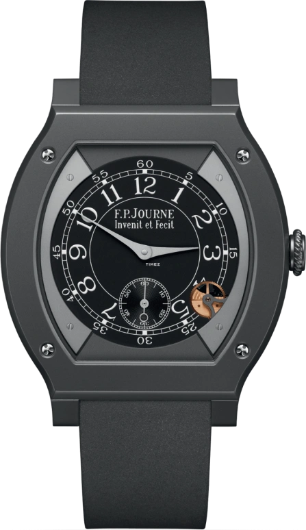 F.P.Journe,ÉLÉGANTE 48x40毫米,48x40毫米,钛,黑色,石英,蓝宝石,水晶玻璃,酒桶形,1210 ELH Titalyt Cadran Noir CTC Blanc FB 2023