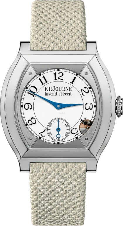 F.P.Journe,ÉLÉGANTE 40x35毫米,40x35毫米,铂金,白色,石英,蓝宝石,水晶玻璃,酒桶形,1210 Elegante 40 PT HD