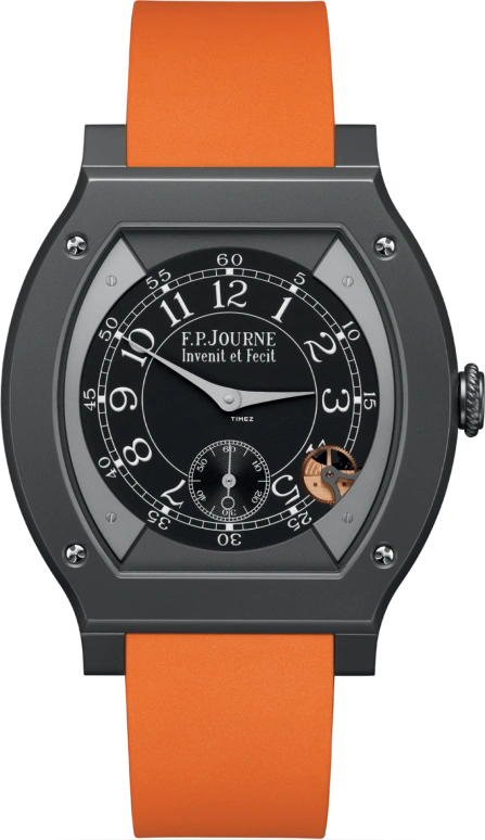 F.P.Journe,ÉLÉGANTE 48x40毫米,48x40毫米,钛,黑色,石英,蓝宝石,水晶玻璃,酒桶形,1210 ELH Titalyt Cadran Noir CTC Blanc FB 2023