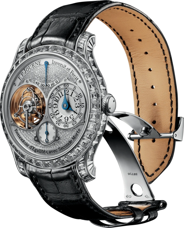 F.P.Journe,JEWELLERY 40毫米,40毫米,铂金,银色,手动上弦,动力储存指示,陀飞轮,1403 Coll Joaillerie TS Cuir G