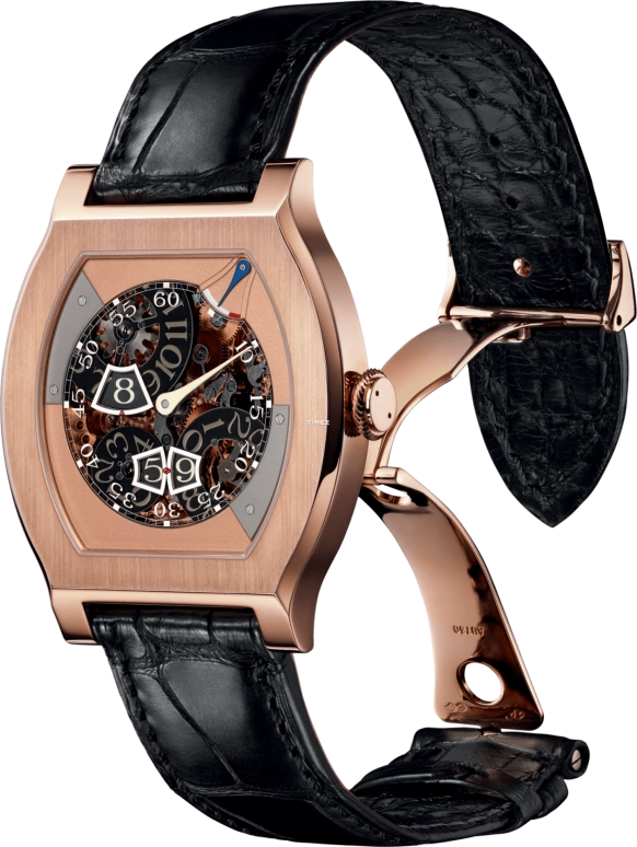 FP Journe,LIMITED 45.20x37.50mm,45.20x37.50mm,Rose Gold,Rose Gold,Silver,Multi-Color,Handwound,Power Reserve Indicator,Sapphire,Crystal Glass,1514 Actu Limite V3 OR G