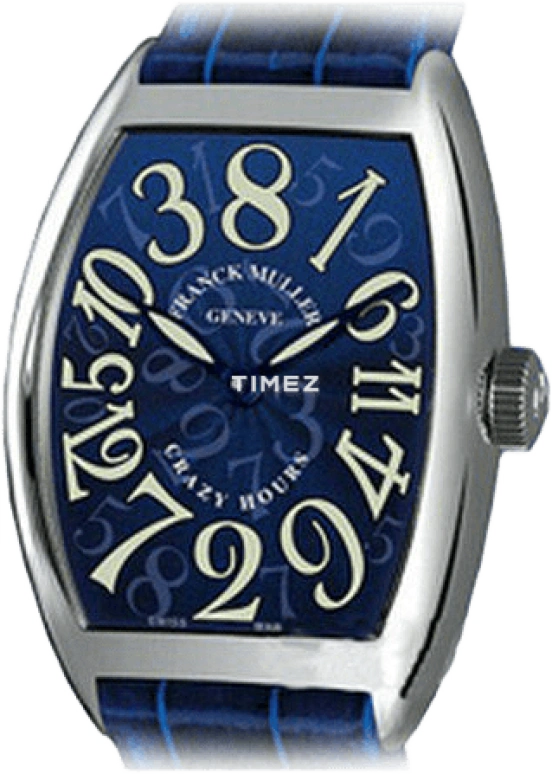 Franck Muller,Crazy Hours 55x40mm,55x40mm,Stainless Steel,Blue,Automatic,42hours,In-house Caliber,8880 CH ACBL BLUESTRAP