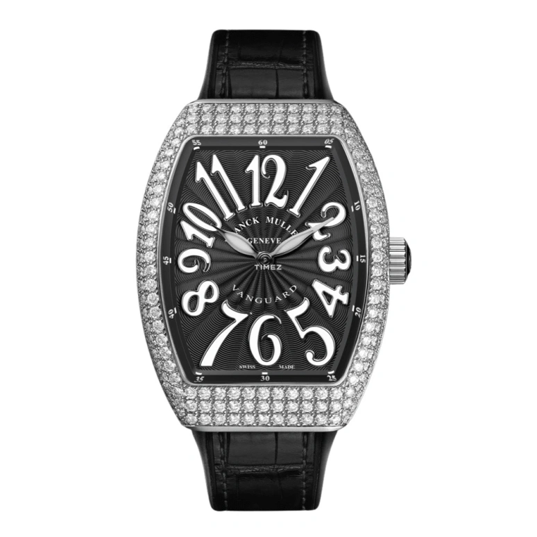 Franck Muller,VANGUARD 32x42.30mm,32x42.30mm,Stainless Steel,Black,White,Quartz,In-house Caliber,Sapphire,Crystal Glass,V 32 QZ D NR AC