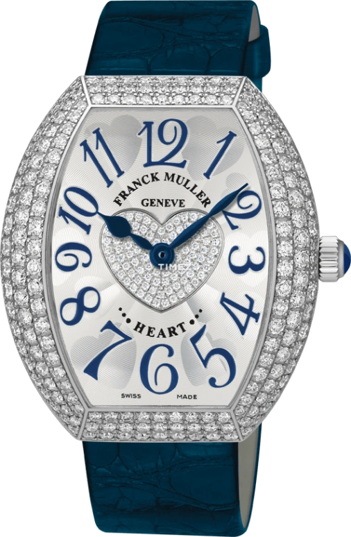 Franck Muller,Heart 34.50x39.80mm,34.50x39.80mm,White Gold,Sapphire,Crystal Glass,Setting,Diamonds,Closed,5002 M QZ D3