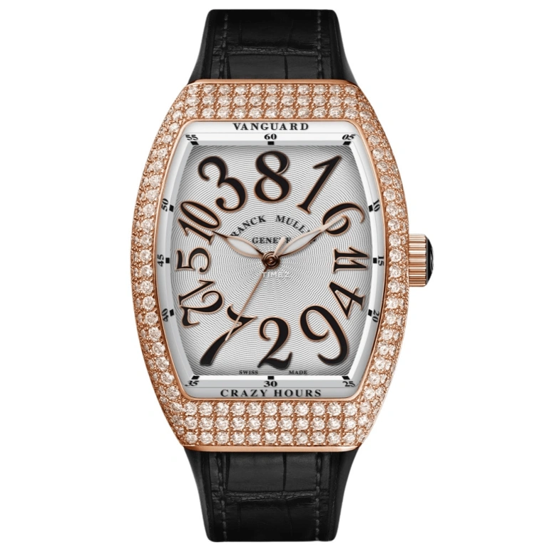Franck Muller,Crazy Hours 32mm,32mm,Rose Gold,Silver,Automatic,40hours,In-house Caliber,V 32 CH D NR 5N