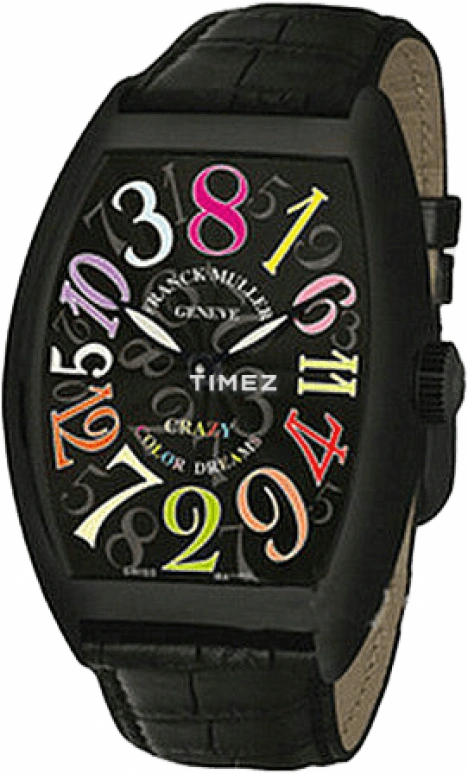 Franck Muller,Crazy Hours 39.50x55.30mm,39.50x55.30mm,Stainless Steel,Black,Automatic,42hours,In-house Caliber,8880 CH NR COL DRM