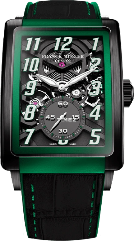 Franck Muller,LONG ISLAND 33.70x45.30mm,33.70x45.30mm,Titanium,Black,Handwound,168hours,In-house Caliber,LI 33 S6 SQT NR BR VR