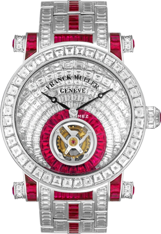 Franck Muller,MEN'S 42mm,42mm,Stainless Steel,White,Red,Tourbillon,Sapphire,Crystal Glass,Setting,Diamonds,7008 T INV C INV R