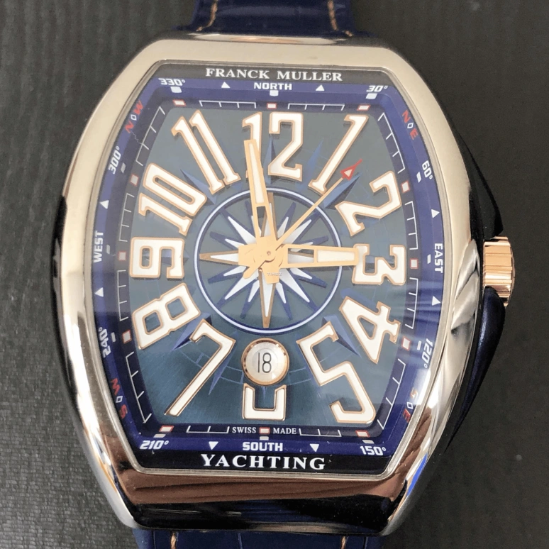 Franck Muller,VANGUARD 45mm,45mm,Stainless Steel,Blue,Automatic,Day,Sapphire,Crystal Glass,V 45 SC DT YACHTING