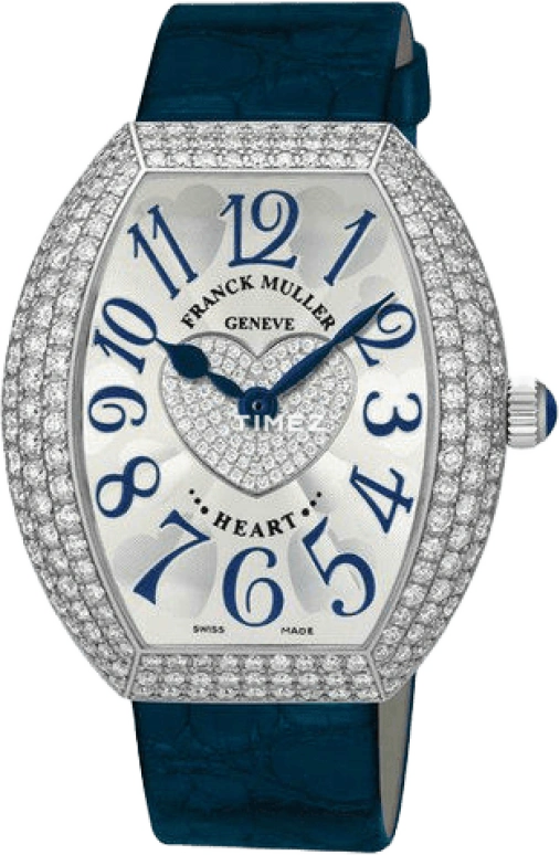 Franck Muller,Heart 34.50x39.80mm,34.50x39.80mm,White Gold,Silver White,Sapphire,Crystal Glass,Setting,Diamonds,5002 M QZ D2 1P