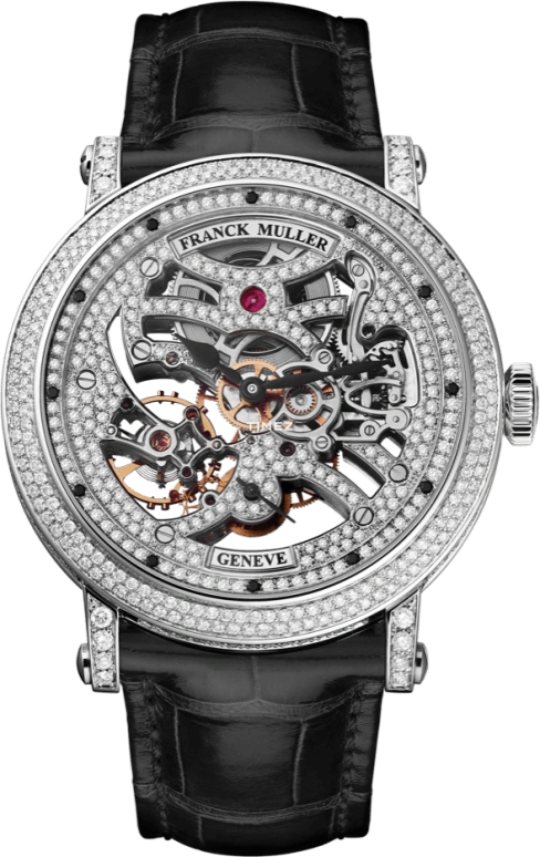 Franck Muller,MEN'S 45mm,45mm,White Gold,Skeleton,Sapphire,Crystal Glass,Setting,Diamonds,7042 B S6 SQT D MVT D