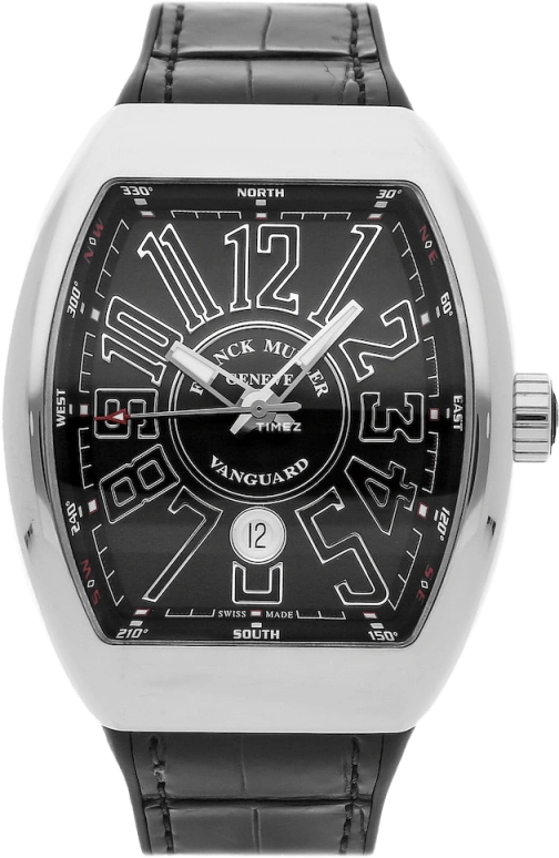 Franck Muller,VANGUARD 43.70x53.70mm,43.70x53.70mm,Stainless Steel,Black,Automatic,Day,42hours,V 45 SC DT