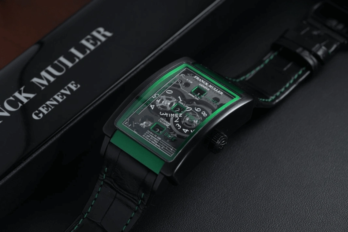 Franck Muller,LONG ISLAND 35.30x48.10mm,35.30x48.10mm,Titanium,Black,Skeleton,Handwound,Day,Jumping Minutes,Jumping Hours,LI 35 MASTER JUMPER SQT NR BR VR