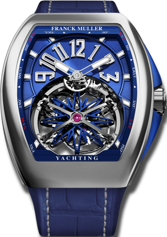 Franck Muller,VANGUARD 44x53.70mm,44x53.70mm,Stainless Steel,Blue,Sapphire,Crystal Glass,V 45 T GR CS YACHTING