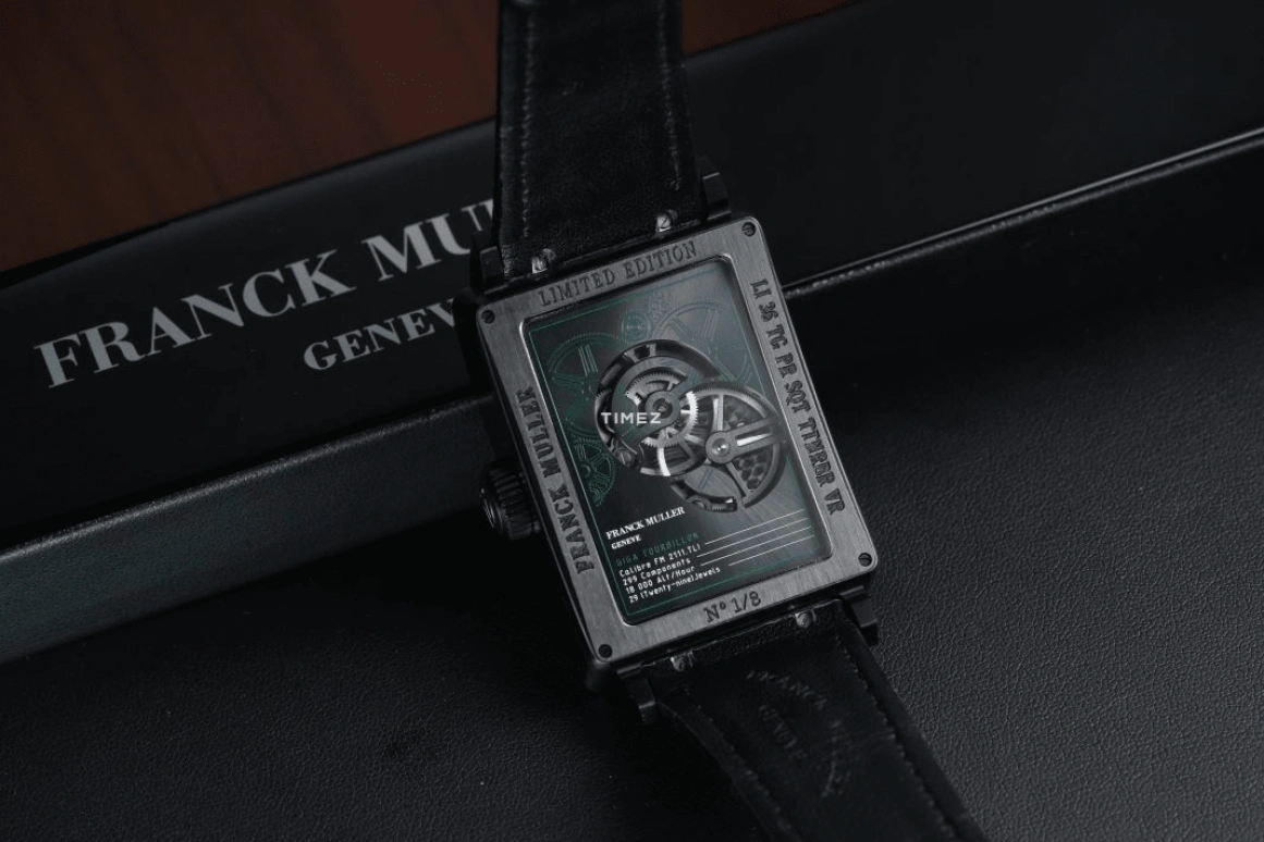 Franck Muller,LONG ISLAND 36.30x49.80mm,36.30x49.80mm,Titanium,Skeleton,Black,Handwound,Power Reserve Indicator,Tourbillon,LI 36 T G PR SQT NR BR VR