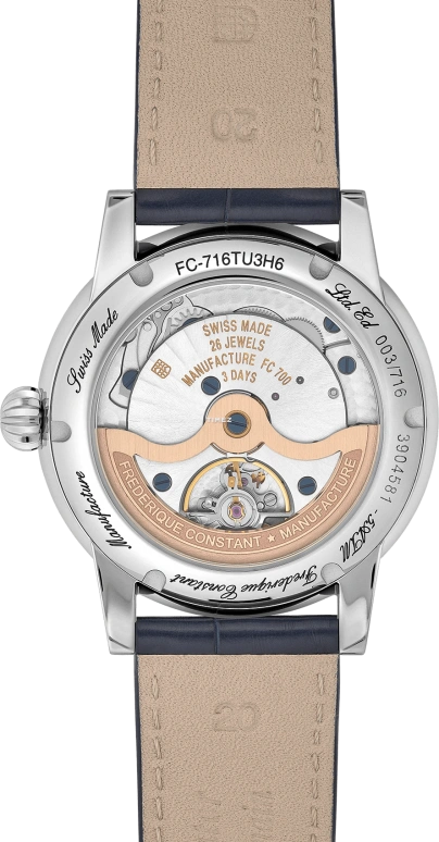 康斯登,经典 40毫米,40毫米,精钢,蓝色,自动上弦,月相,日历,FC,FC-716TU3H6