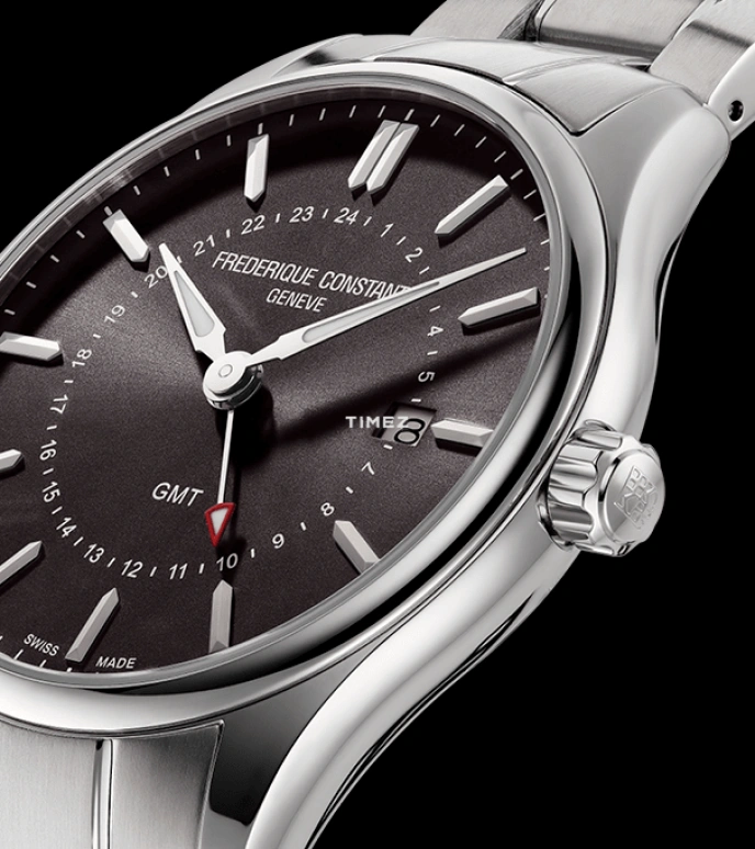 Frederique Constant,Classics 40mm,40mm,Stainless Steel,Grey,Quartz,Day,Dule Time,FC,FC-252DGS5B6B