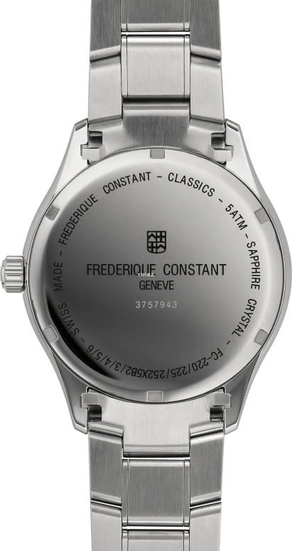 Frederique Constant,Classics 40mm,40mm,Stainless Steel,Grey,Quartz,Day,Dule Time,FC,FC-252DGS5B6B