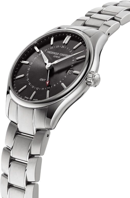 Frederique Constant,Classics 40mm,40mm,Stainless Steel,Grey,Quartz,Day,Dule Time,FC,FC-252DGS5B6B