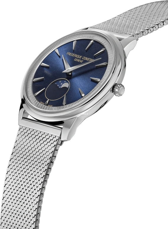 康斯登,经典 37毫米,37毫米,精钢,蓝色,石英,月相,自制机芯,FC,FC-206N3S6B