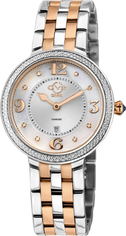Gevril,Verona 37mm,37mm,Stainless Steel,White,Quartz,Day,Sapphire,12904B