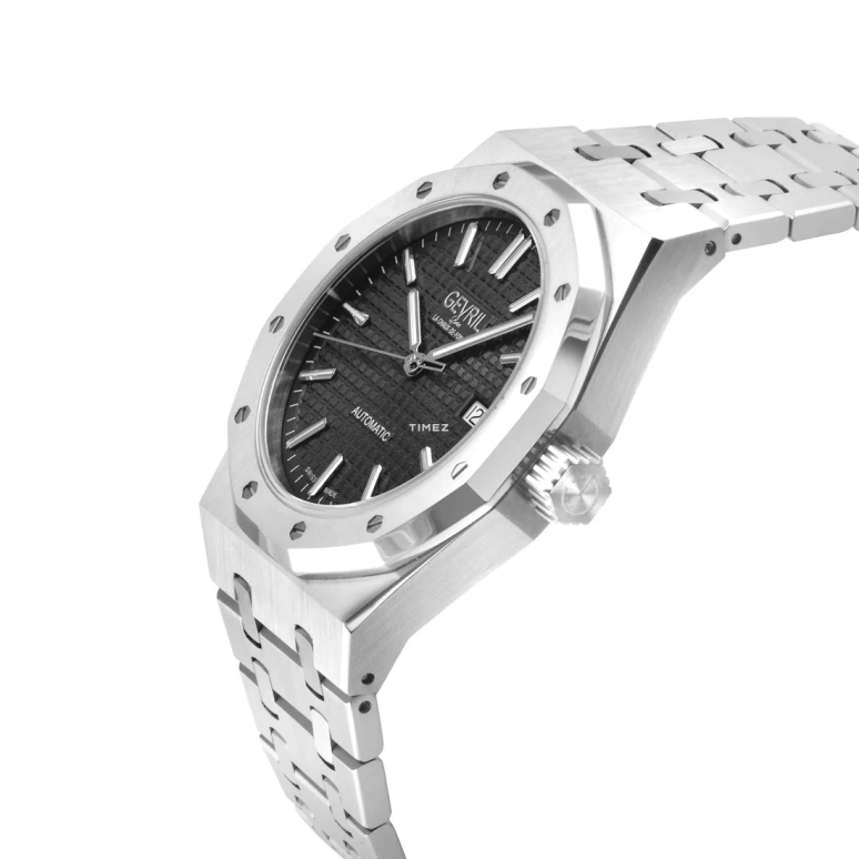 Gevril,Gotham 41mm,41mm,Stainless Steel,Black,Automatic,Day,38hours,49400B