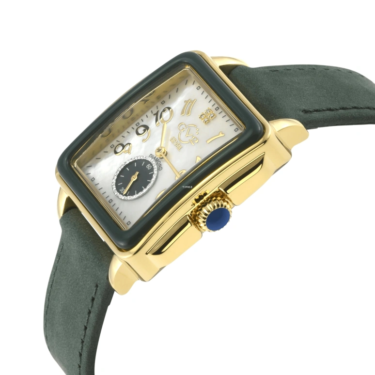 Gevril,Bari 37mm,37mm,Stainless Steel,Silver White,Green,White,Quartz,Sapphire,Crystal Glass,Rectangular,9264