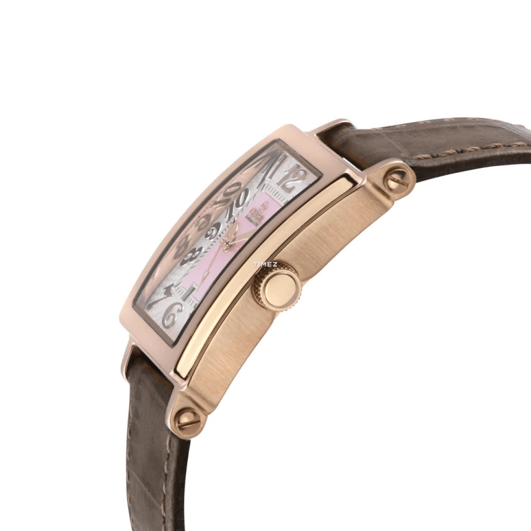 Gevril,Avenue of Americas 33x25mm,33x25mm,Stainless Steel,Pink,Quartz,Day,Sapphire,Crystal Glass,7345R,7345R-3