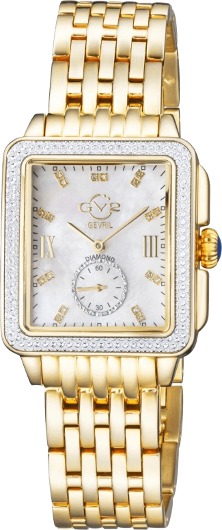 Gevril,Bari 37mm,37mm,Stainless Steel,Silver White,White,Quartz,Sapphire,Crystal Glass,Rectangular,9256B
