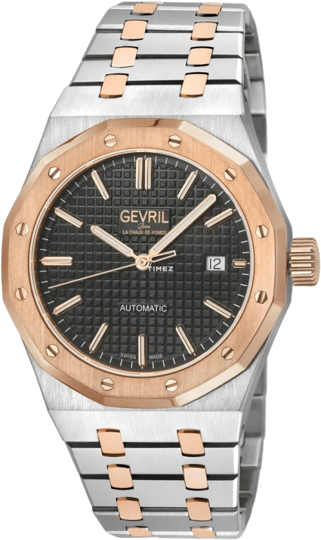Gevril,Gotham 41mm,41mm,Stainless Steel,Black,Automatic,Day,38hours,49405B