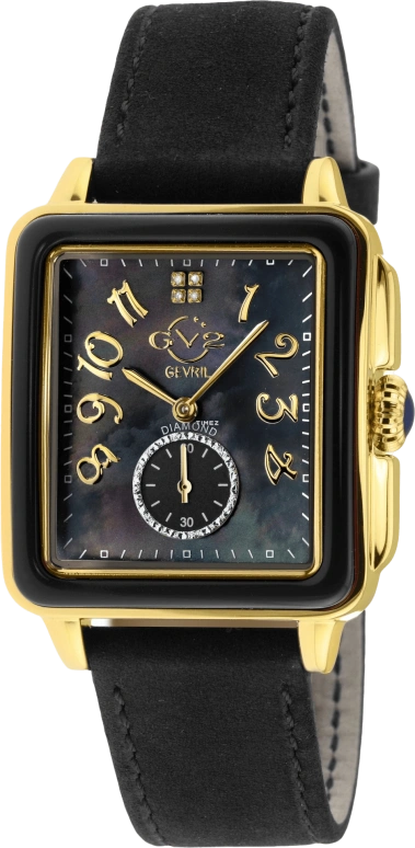 Gevril,Bari 37mm,37mm,Stainless Steel,Black,Quartz,Sapphire,Crystal Glass,Rectangular,9263