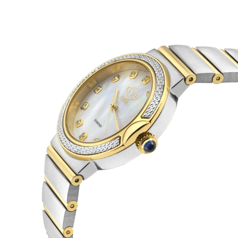 Gevril,Sorrento 33mm,33mm,Stainless Steel,White,Quartz,Sapphire,Round,12444B