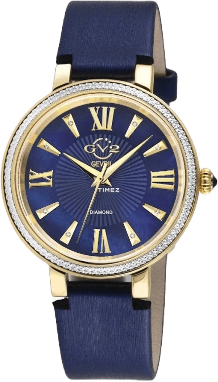 Gevril,Genoa 37mm,37mm,Stainless Steel,Blue,Quartz,Sapphire,Round,12536S