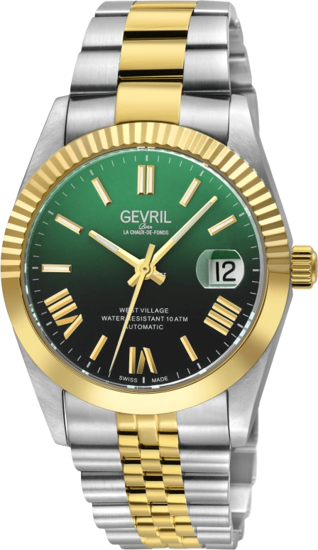 Gevril,West Village 40mm,40mm,Stainless Steel,Green,Automatic,Day,38hours,48961B