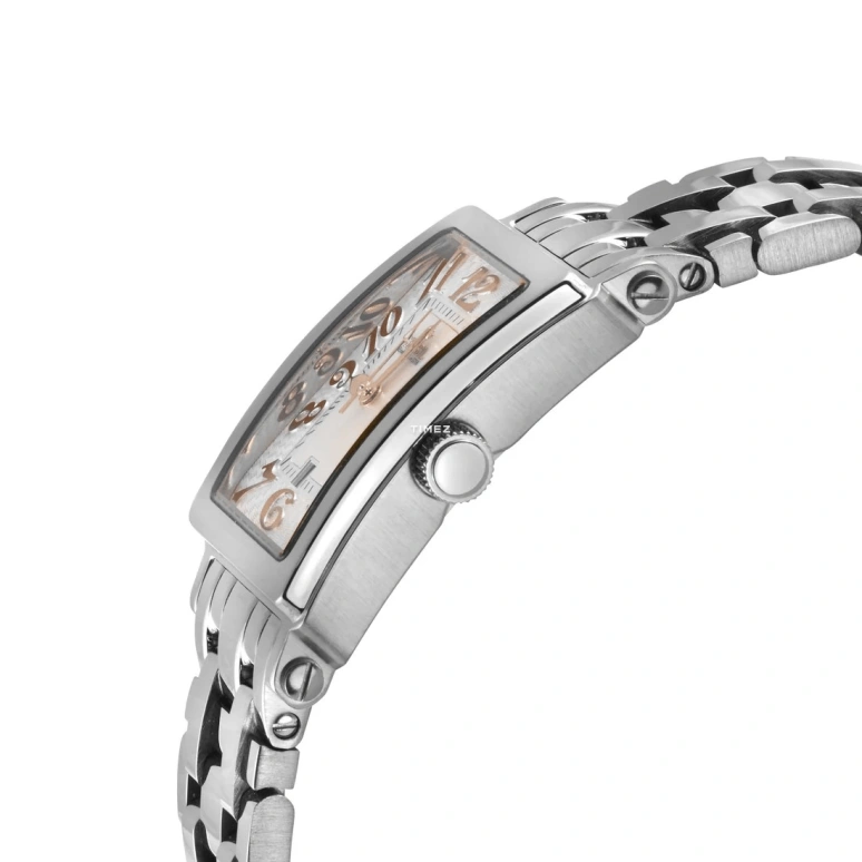 Gevril,Avenue of Americas 33x25mm,33x25mm,Stainless Steel,Pink,Quartz,Day,Sapphire,Crystal Glass,7245RB
