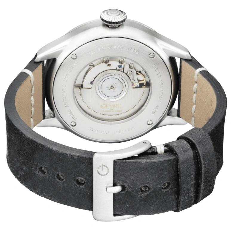 Gevril,Vaughn 44mm,44mm,Stainless Steel,Black,Automatic,Day,Dule Time,44503