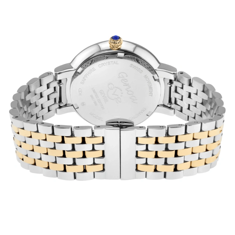 Gevril,Genoa 37mm,37mm,Stainless Steel,Blue,Quartz,Sapphire,Round,12534