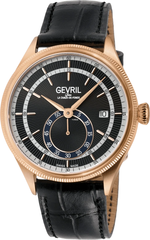 Gevril,Empire 40mm,40mm,Stainless Steel,Black,Automatic,Day,Sapphire,48103