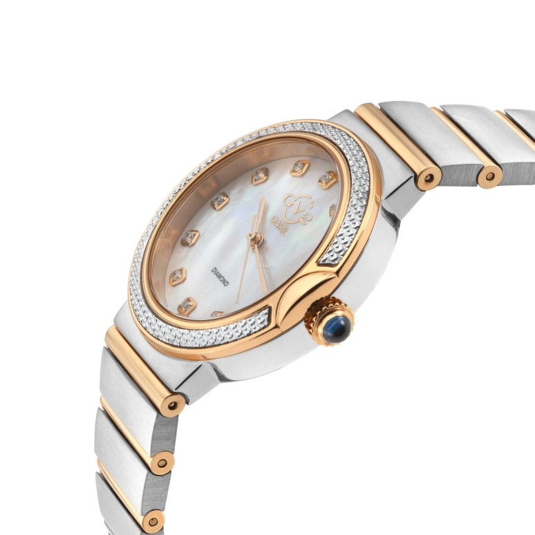 Gevril,Sorrento 33mm,33mm,Stainless Steel,White,Quartz,Sapphire,Round,12443B