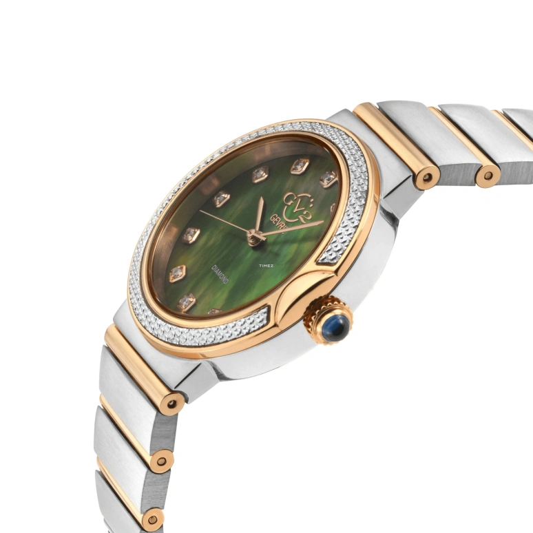 Gevril,Sorrento 33mm,33mm,Stainless Steel,Green,Quartz,Sapphire,Round,12448B